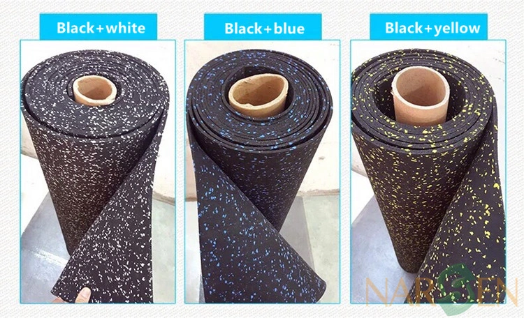 China Golden Manufacturer 3mm-20mm Thickness Shockproof Rubber Floor Mats/Gym Rubber Flooring Rolls/Sports Rubber Flooring for Gym