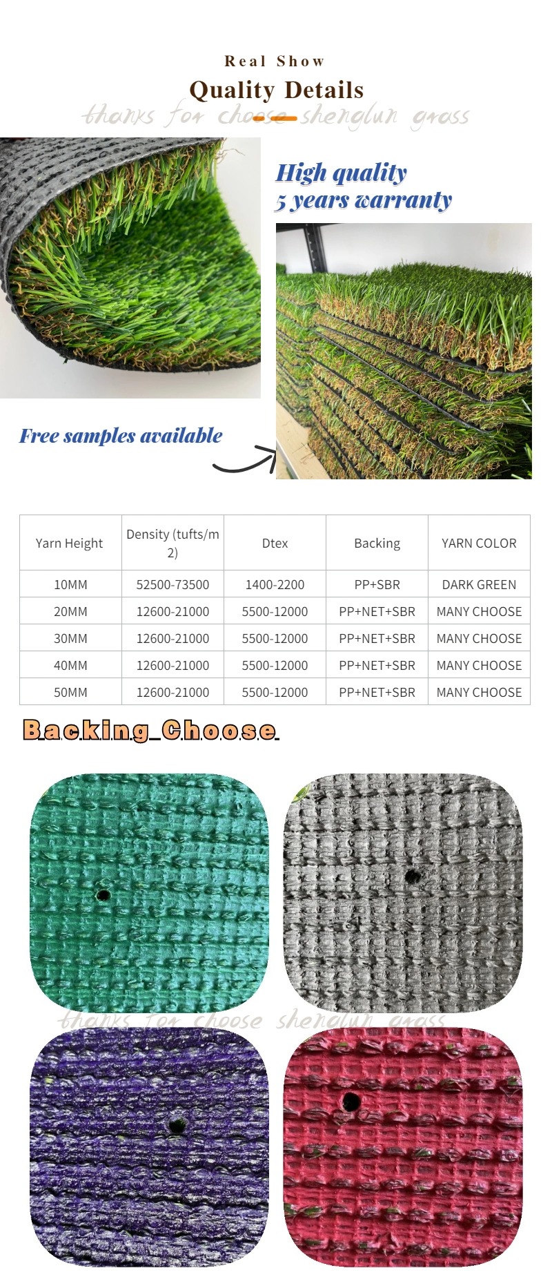 10-50mm Green Lawn Synthetic Turf Carpet Landscape/Garden Hebei Artificial Grass Price