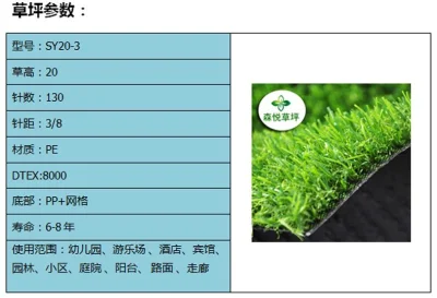 Senyue Relva Artificial 20mm Altura Pilha 240 Pontos Relva Sintética para Paisagem, Lazer, Animal de Estimação